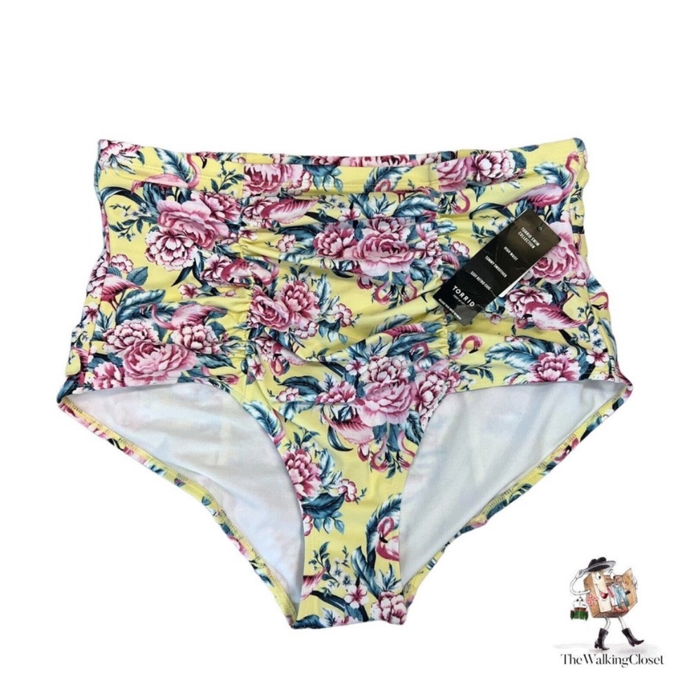 TORRID- flamingo bathing suite bottoms